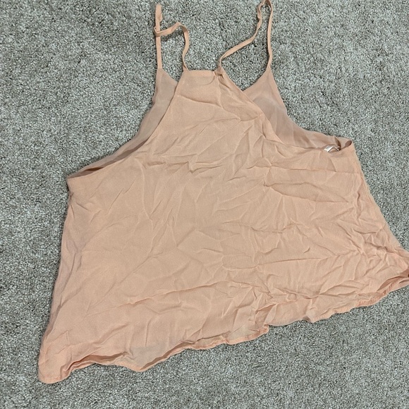 Flowy rhinestone peach tank top - Picture 2 of 3